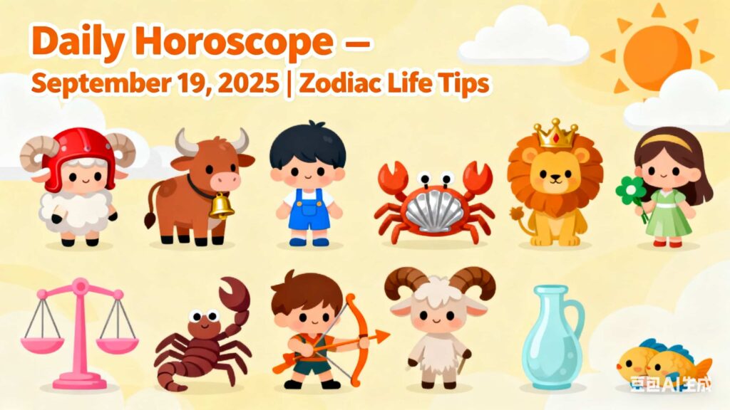Daily Horoscope – September 19, 2025 | Zodiac Life Tips