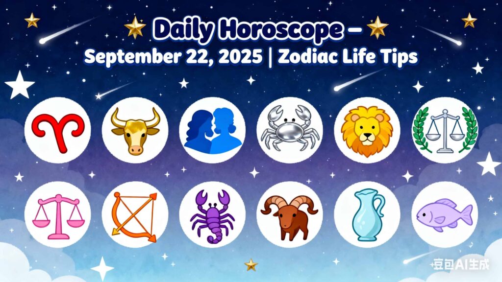 Daily Horoscope – September 22, 2025 | Zodiac Life Tips